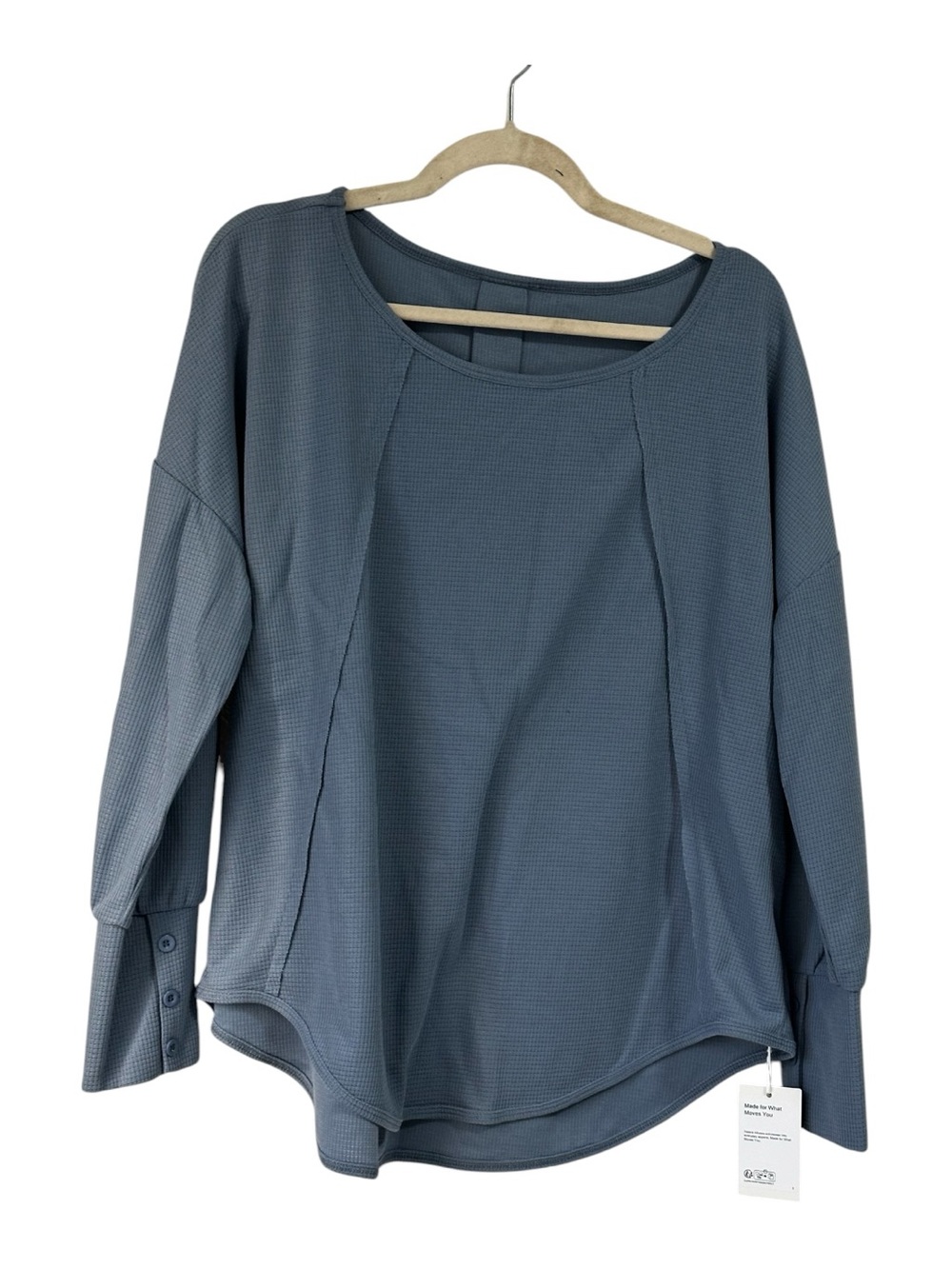 NWT Halara slate  blue top scooped neck size Large.